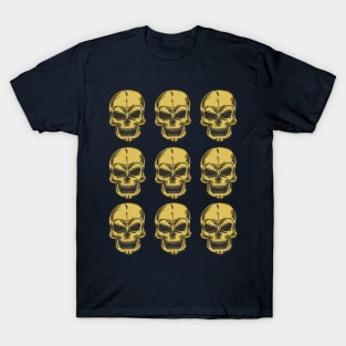 Gold Scary Skull T-Shirt